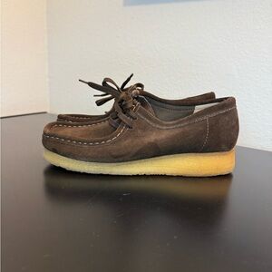 Clarks Original Wallabee Shoes Dark Brown Suede